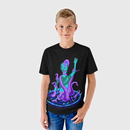 Детская футболка 3D с принтом Пентаграмма, фото на моделе #1