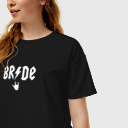 Женская футболка хлопок Oversize Bride rock - фото 2