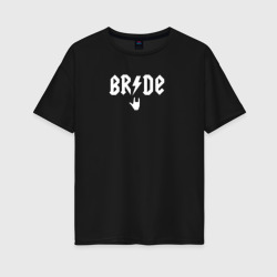 Женская футболка хлопок Oversize Bride rock
