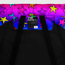 Куртка с принтом Радужные звезды для любого человека, вид спереди №5. Цвет основы: черный