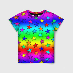 Радужные звезды – Детская футболка 3D с принтом купить со скидкой в -33%