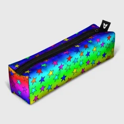 Пенал школьный 3D Радужные звезды паттерн