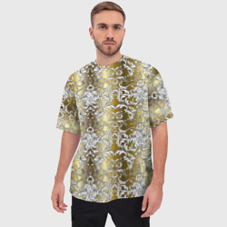 Мужская футболка oversize 3D Gold & white - фото 2