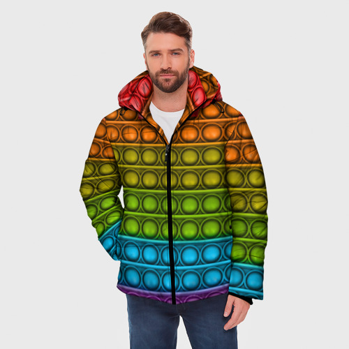 Мужская зимняя куртка 3D Игрушка POP it, цвет красный - фото 3