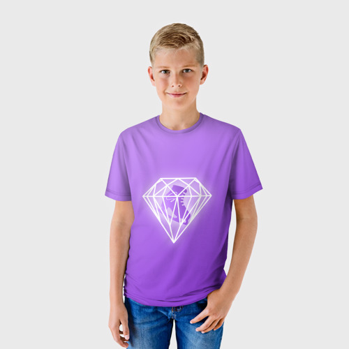 Детская футболка 3D с принтом 50 Shades Of Skaters (violet), фото на моделе #1