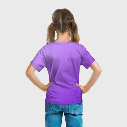 Детская футболка 3D с принтом 50 Shades Of Skaters (violet), вид сзади #2