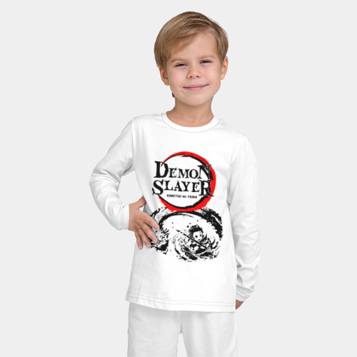 Детская пижама с лонгсливом хлопок с принтом Зенитцу с логотипом, фото на моделе #1