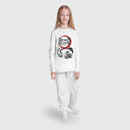 Детская пижама с лонгсливом хлопок с принтом Зенитцу с логотипом, вид сбоку #3