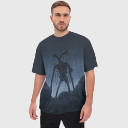 Мужская футболка oversize 3D Сиреноголовый ночь - фото 2