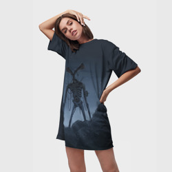 Платье-футболка 3D Сиреноголовый ночь - фото 2