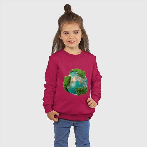 Детский свитшот хлопок Чистая планета, цвет маджента - фото 3