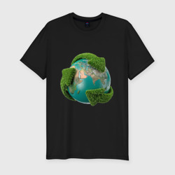 Мужская футболка хлопок Slim Чистая планета