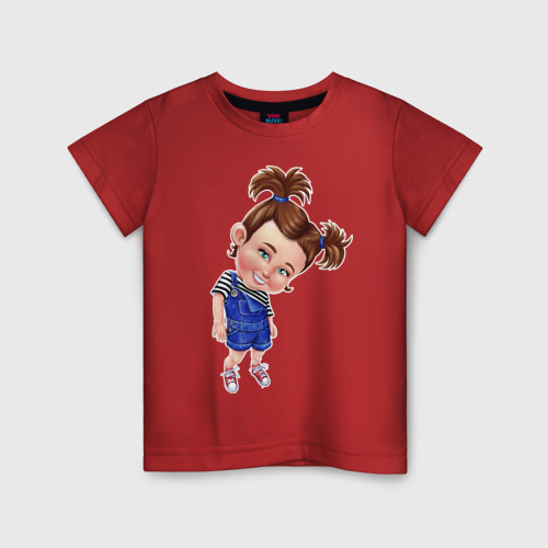 Детская футболка хлопок с принтом Кокетка, вид спереди #2