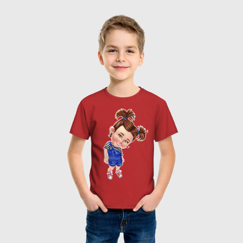 Детская футболка хлопок с принтом Кокетка, фото на моделе #1