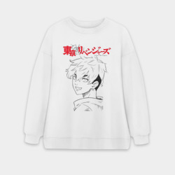Женский свитшот oversize без начеса хлопок Тифую Мацуно Токийские мстители