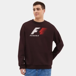 Мужской свитшот oversize без начеса хлопок Formula 1 - фото 2