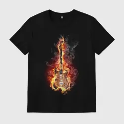 Мужская футболка хлопок Огненная гитара