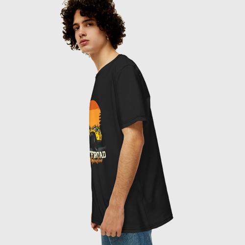Мужская футболка хлопок Oversize Приключение на внедорожнике, цвет черный - фото 5