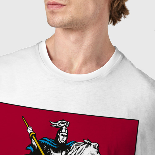 Мужская футболка хлопок Георгий Победоносец - Герб, цвет белый - фото 6