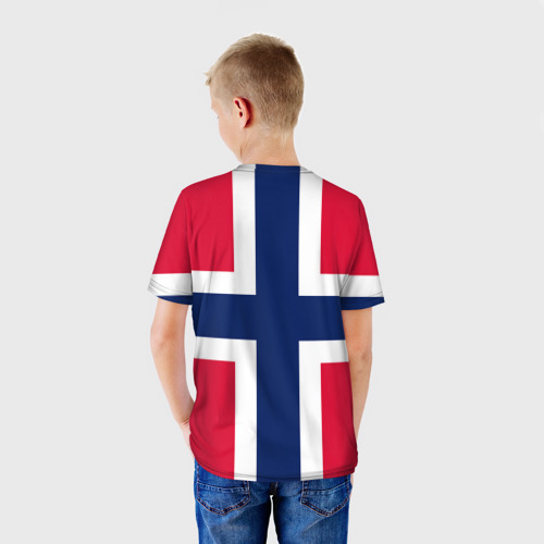Детская футболка 3D Норвегия Флаг и герб Норвегии, цвет 3D печать - фото 4
