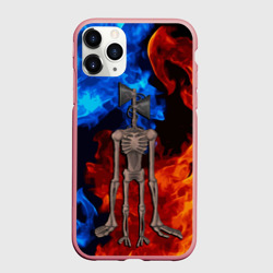 Чехол для iPhone 11 Pro Max матовый Сиреноголовый огонь