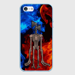 Чехол для iPhone 5/5S матовый Сиреноголовый огонь