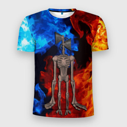 Мужская футболка 3D Slim Сиреноголовый огонь