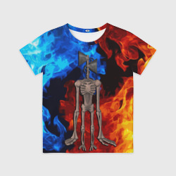 Детская футболка 3D Сиреноголовый огонь