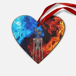 Деревянная игрушка Сердце Сиреноголовый огонь