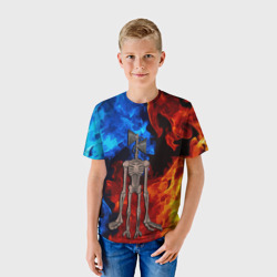 Детская футболка 3D Сиреноголовый огонь - фото 2