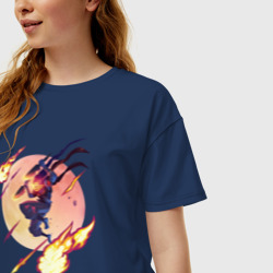 Женская футболка хлопок Oversize Fire Dead Cells - фото 2