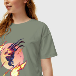 Женская футболка хлопок Oversize Fire Dead Cells - фото 2