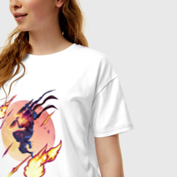Женская футболка хлопок Oversize Fire Dead Cells - фото 2