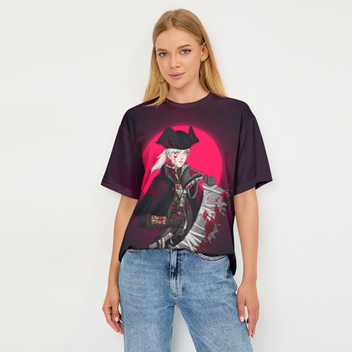 Женская футболка oversize 3D Охотница, цвет 3D печать - фото 5
