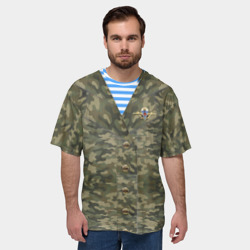 Мужская футболка oversize 3D Комуфляж ВДВ со значком - фото 2