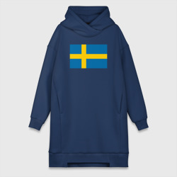 Платье-худи хлопок Швеция Флаг Швеции