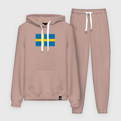 Женский костюм с толстовкой хлопок Швеция Флаг Швеции