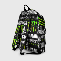 Рюкзак с принтом Yamaha X monster sport для любого человека, вид сзади №1. Цвет основы: белый