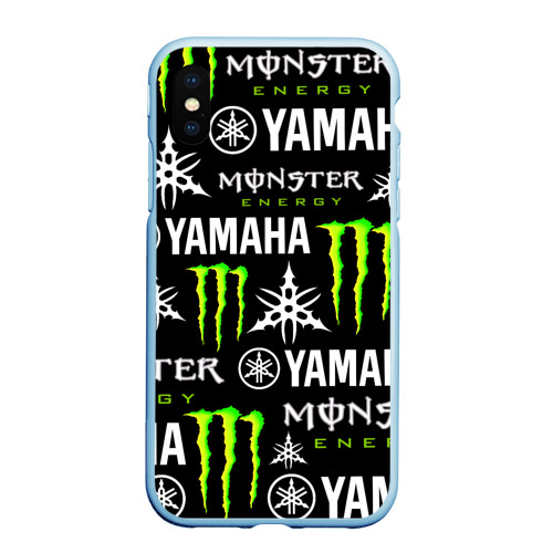 Чехол для iPhone XS Max матовый Yamaha X monster sport, цвет голубой