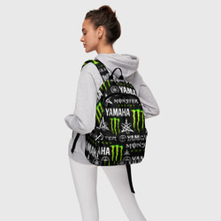 Рюкзак с принтом Yamaha X monster sport для любого человека, вид спереди №4. Цвет основы: белый