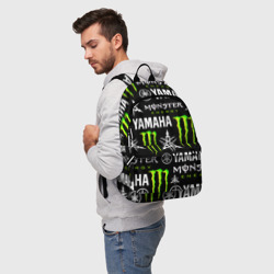 Рюкзак с принтом Yamaha X monster sport для любого человека, вид спереди №2. Цвет основы: белый