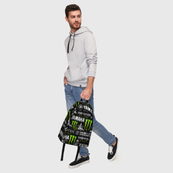 Рюкзак с принтом Yamaha X monster sport для любого человека, вид спереди №5. Цвет основы: белый