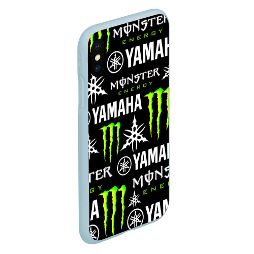 Чехол для iPhone XS Max матовый Yamaha X monster sport, цвет голубой - фото 3