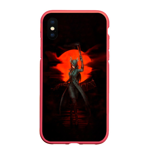 Чехол для iPhone XS Max матовый Blood moon, цвет красный