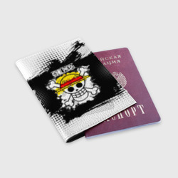 Обложка для паспорта матовая кожа Весёлый Роджер пиратов Соломенной Шляпы - фото 2