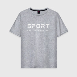 Женская футболка хлопок Oversize Sport