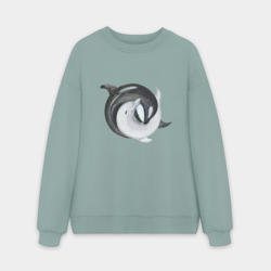 Мужской свитшот oversize без начеса хлопок Инь Янь