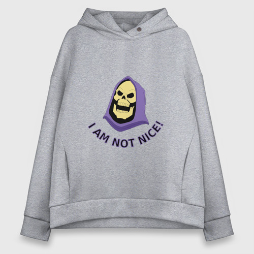 Женское худи Oversize хлопок Skeletor Скелетор, цвет меланж