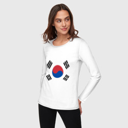 Женский лонгслив хлопок Корея Корейский флаг - фото 2