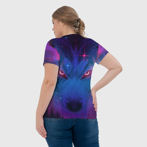 Женская футболка 3D Космо Волк, цвет 3D печать - фото 7